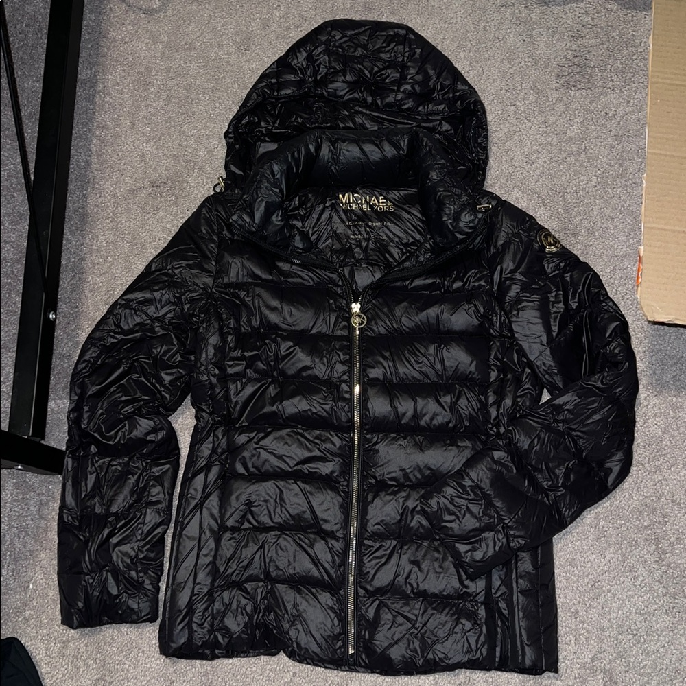 Michael Kors Women's Quilted Black Down Puffer Jacket